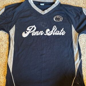 Penn State Navy Blue and Gray V-Neck T-Shirt